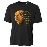 Philippians 413 Religious Lion Verses Funny Christian Gift Cooling Performance Crew T-Shirt