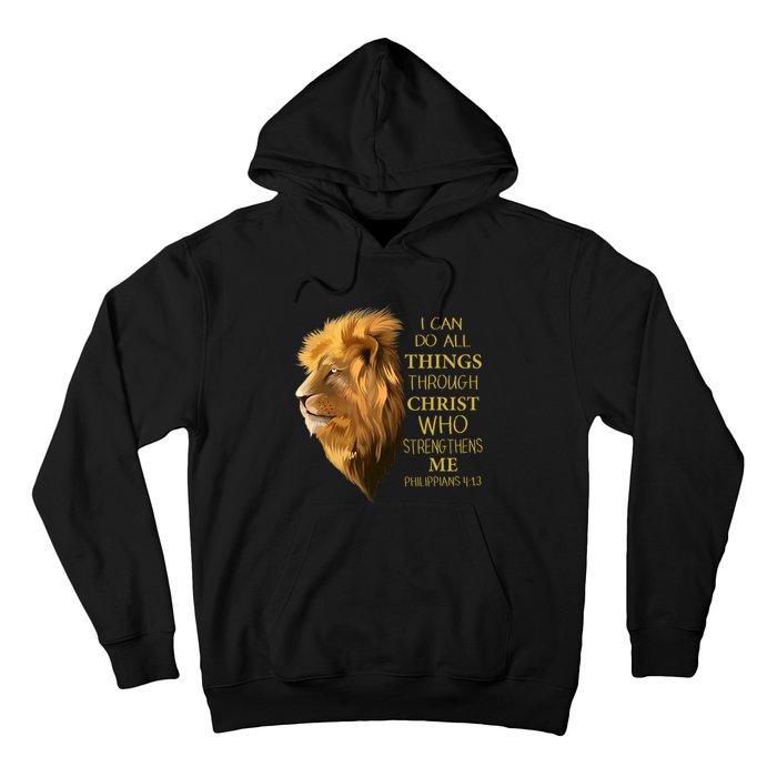 Philippians 413 Religious Lion Verses Funny Christian Gift Hoodie