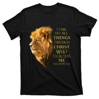 Philippians 413 Religious Lion Verses Funny Christian Gift T-Shirt