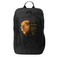 Philippians 413 Religious Lion Verses Funny Christian Gift City Backpack