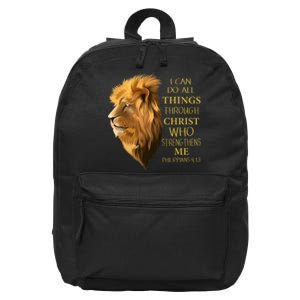 Philippians 413 Religious Lion Verses Funny Christian Gift 16 in Basic Backpack