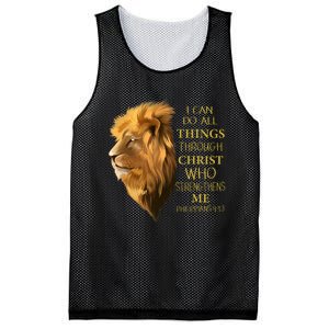 Philippians 413 Religious Lion Verses Funny Christian Gift Mesh Reversible Basketball Jersey Tank