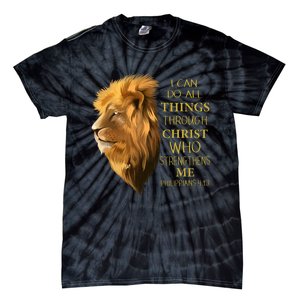 Philippians 413 Religious Lion Verses Funny Christian Gift Tie-Dye T-Shirt