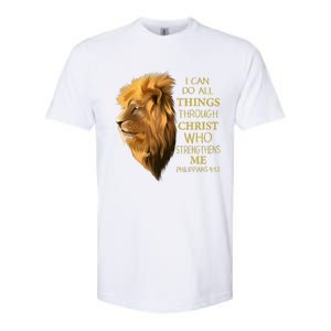 Philippians 413 Religious Lion Verses Funny Christian Gift Softstyle CVC T-Shirt