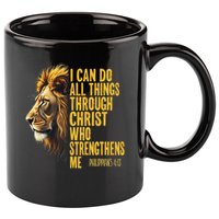 Philippians 413 Religious Lion Strengthens Christian  11oz C Handle Ceramic Mug