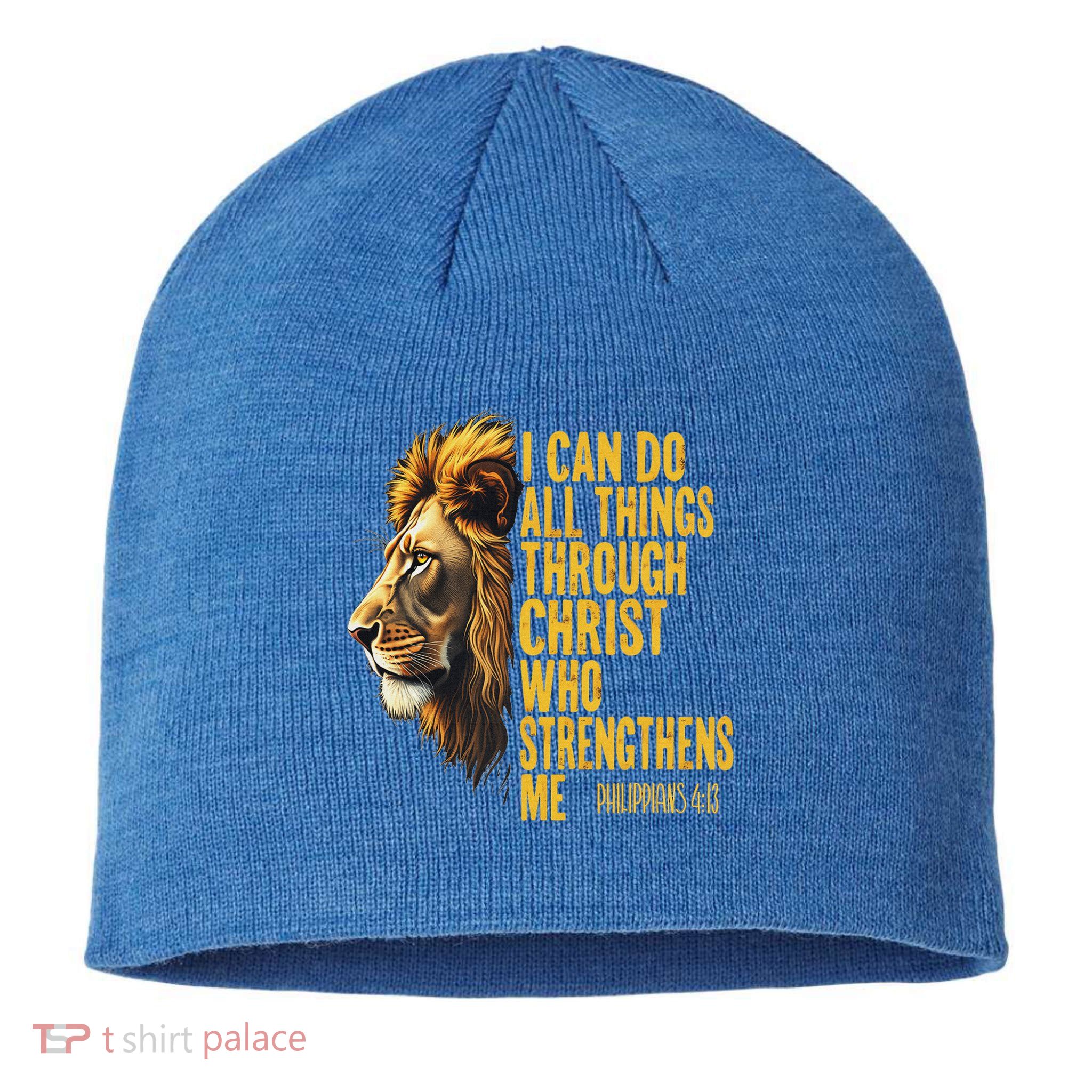 Philippians 413 Religious Lion Strengthens Christian  Sustainable Beanie