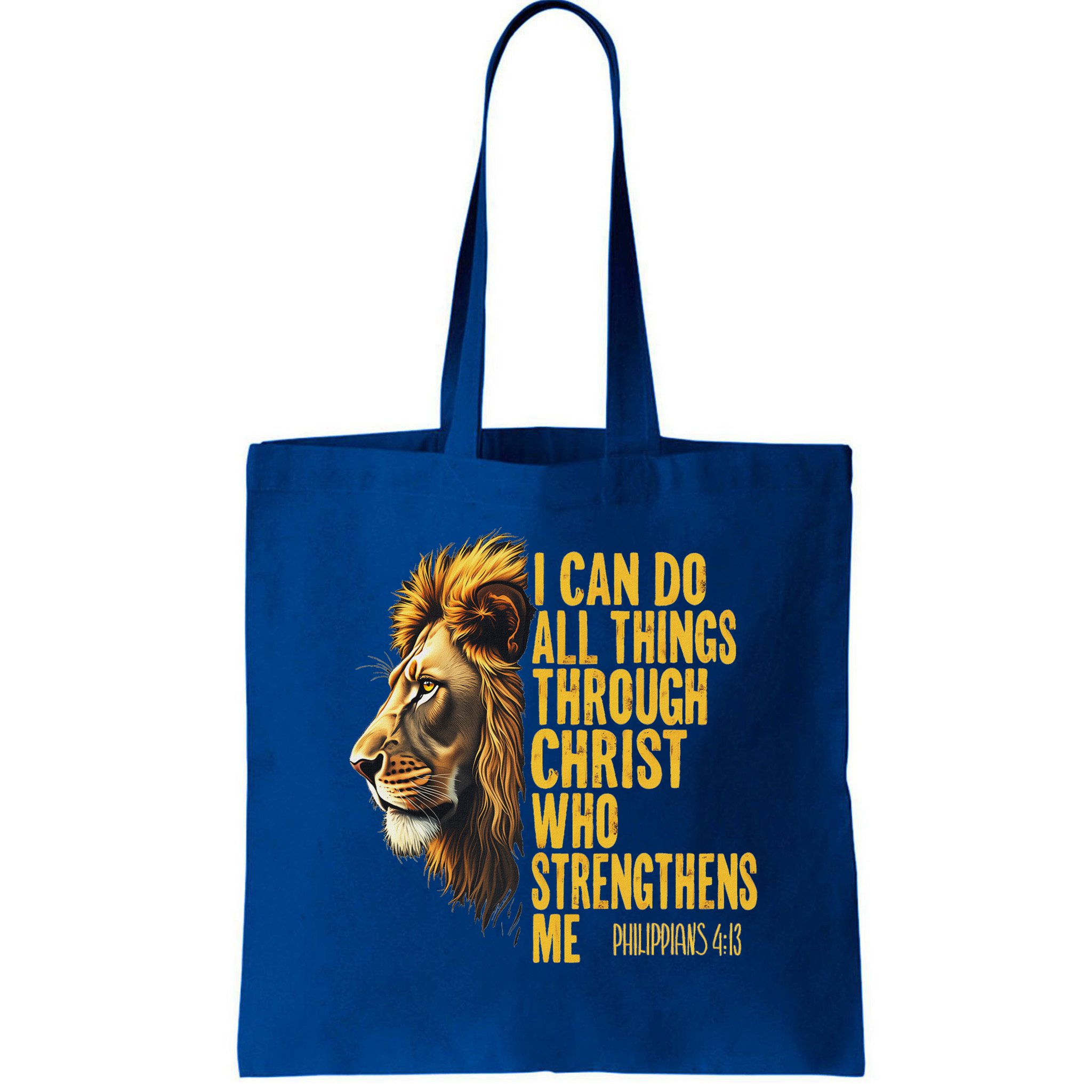 Philippians 413 Religious Lion Strengthens Christian  Bag