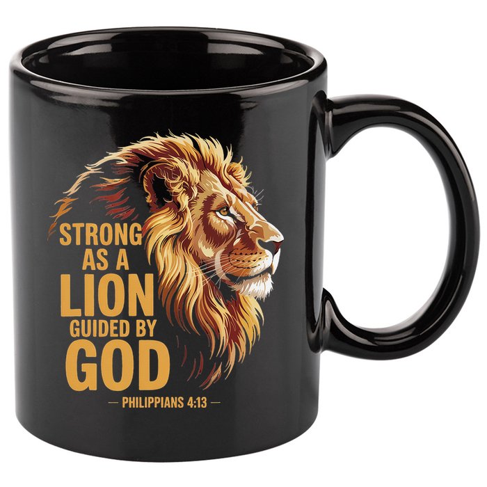 Philippians 413 Religious Lion Strengthens Christian 11oz C Handle Ceramic Mug