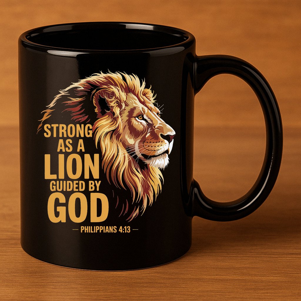Philippians 413 Religious Lion Strengthens Christian 11oz C Handle Ceramic Mug