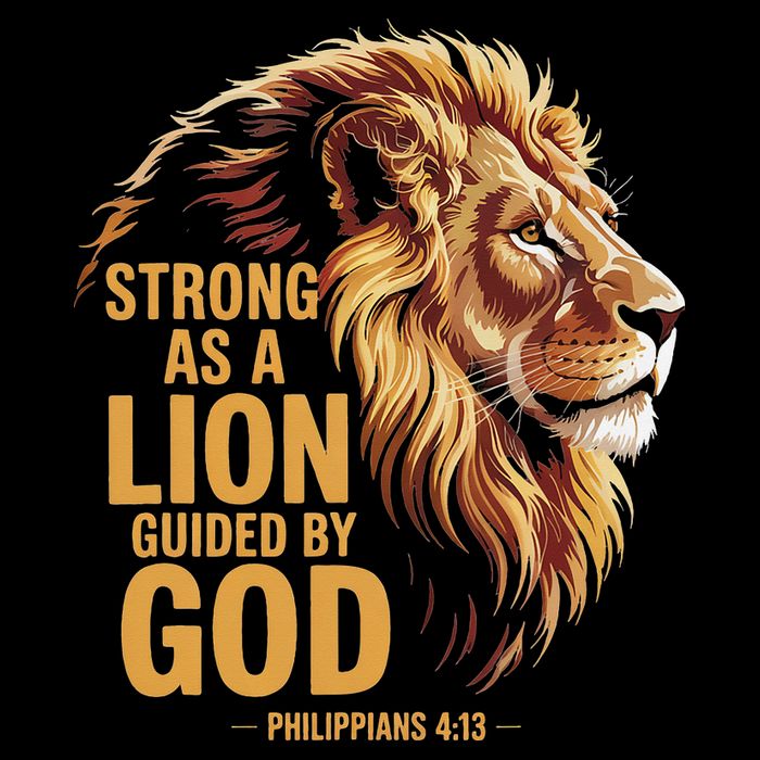 Philippians 413 Religious Lion Strengthens Christian Drawstring Bag