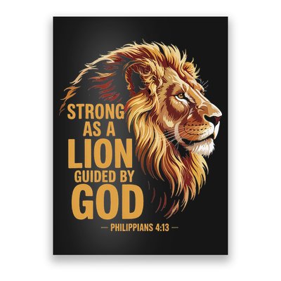 Philippians 413 Religious Lion Strengthens Christian Poster