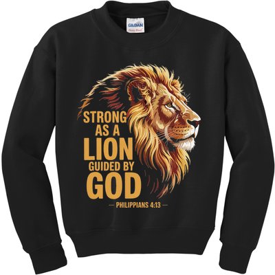 Philippians 413 Religious Lion Strengthens Christian Kids Sweatshirt