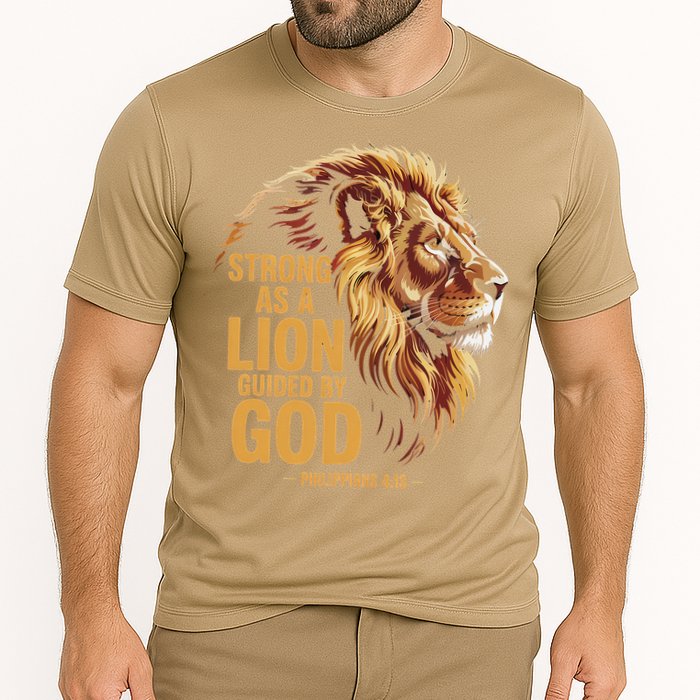 Philippians 413 Religious Lion Strengthens Christian Cooling Performance Crew T-Shirt