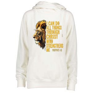 Philippians 413 Religious Lion Strengthens Christian 0haldo Womens Funnel Neck Pullover Hood