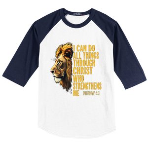 Philippians 413 Religious Lion Strengthens Christian 0haldo Baseball Sleeve Shirt