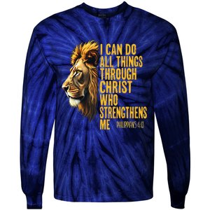 Philippians 413 Religious Lion Strengthens Christian 0haldo Tie-Dye Long Sleeve Shirt