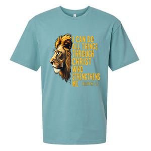 Philippians 413 Religious Lion Strengthens Christian 0haldo Sueded Cloud Jersey T-Shirt