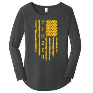 Pittsburgh 412 Steel City Yinzer Flag Women's Perfect Tri Tunic Long Sleeve Shirt