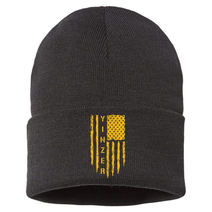 Pittsburgh 412 Steel City Yinzer Flag Sustainable Knit Beanie