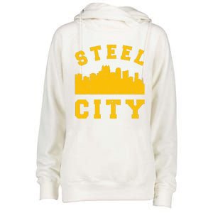 Pittsburgh 412 Steel City Skyline Pennsylvania Home Pride Womens Funnel Neck Pullover Hood