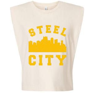 Pittsburgh 412 Steel City Skyline Pennsylvania Home Pride Garment-Dyed Women's Muscle Tee