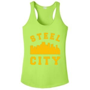 Pittsburgh 412 Steel City Skyline Pennsylvania Home Pride Ladies PosiCharge Competitor Racerback Tank