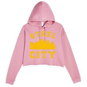 Pittsburgh 412 Steel City Skyline Pennsylvania Home Pride Crop Fleece Hoodie