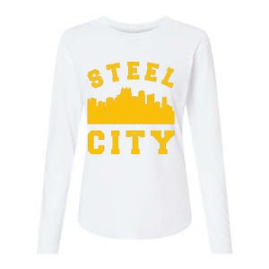 Pittsburgh 412 Steel City Skyline Pennsylvania Home Pride Womens Cotton Relaxed Long Sleeve T-Shirt