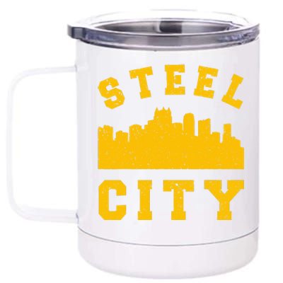 Pittsburgh 412 Steel City Skyline Pennsylvania Home Pride 12 oz Stainless Steel Tumbler Cup