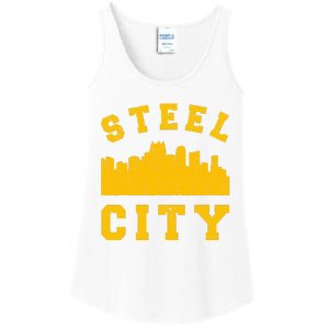 Pittsburgh 412 Steel City Skyline Pennsylvania Home Pride Ladies Essential Tank