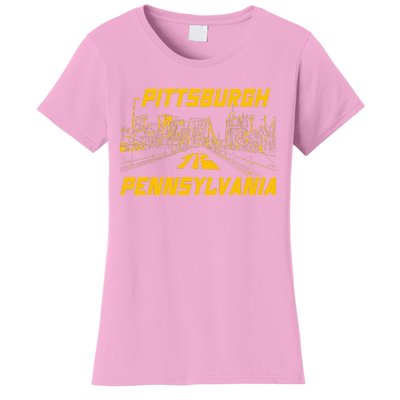 Pittsburgh 412 Steel City Skyline Pennsylvania Home Pride Women's T-Shirt