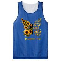 Philippians 4:13 Sunflower Butterfly Faith Christian Bible Gift Mesh Reversible Basketball Jersey Tank