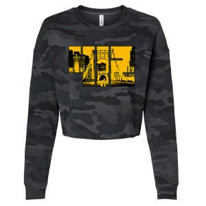 Pittsburgh 412 Steel City Skyline Pennsylvania Home Pride Cropped Pullover Crew