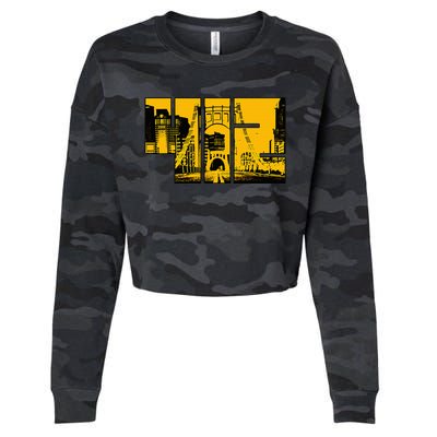 Pittsburgh 412 Steel City Skyline Pennsylvania Home Pride Cropped Pullover Crew