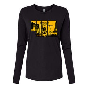 Pittsburgh 412 Steel City Skyline Pennsylvania Home Pride Womens Cotton Relaxed Long Sleeve T-Shirt