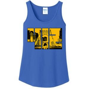 Pittsburgh 412 Steel City Skyline Pennsylvania Home Pride Ladies Essential Tank