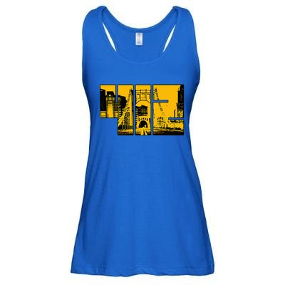 Pittsburgh 412 Steel City Skyline Pennsylvania Home Pride Ladies Essential Flowy Tank