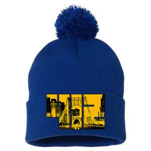 Pittsburgh 412 Steel City Skyline Pennsylvania Home Pride Pom Pom 12in Knit Beanie