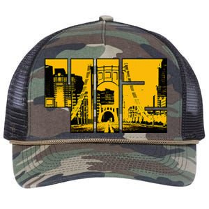 Pittsburgh 412 Steel City Skyline Pennsylvania Home Pride Retro Rope Trucker Hat Cap