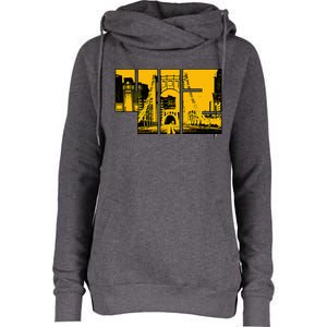 Pittsburgh 412 Steel City Skyline Pennsylvania Home Pride Womens Funnel Neck Pullover Hood