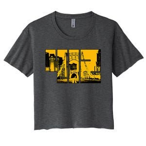 Pittsburgh 412 Steel City Skyline Pennsylvania Home Pride Women's Crop Top Tee