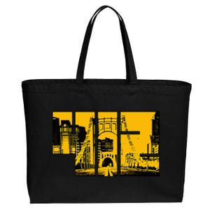 Pittsburgh 412 Steel City Skyline Pennsylvania Home Pride Cotton Canvas Jumbo Tote