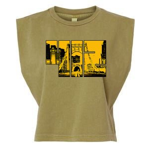 Pittsburgh 412 Steel City Skyline Pennsylvania Home Pride Garment-Dyed Women's Muscle Tee