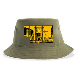 Pittsburgh 412 Steel City Skyline Pennsylvania Home Pride Sustainable Bucket Hat