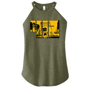 Pittsburgh 412 Steel City Skyline Pennsylvania Home Pride Women's Perfect Tri Rocker Tank