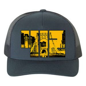 Pittsburgh 412 Steel City Skyline Pennsylvania Home Pride Yupoong Adult 5-Panel Trucker Hat