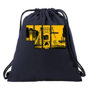 Pittsburgh 412 Steel City Skyline Pennsylvania Home Pride Drawstring Bag