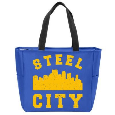 Pittsburgh 412 Steel City Skyline Pennsylvania Home Pride Zip Tote Bag