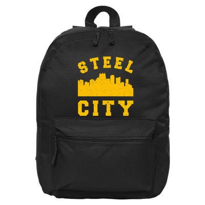Pittsburgh 412 Steel City Skyline Pennsylvania Home Pride 16 in Basic Backpack