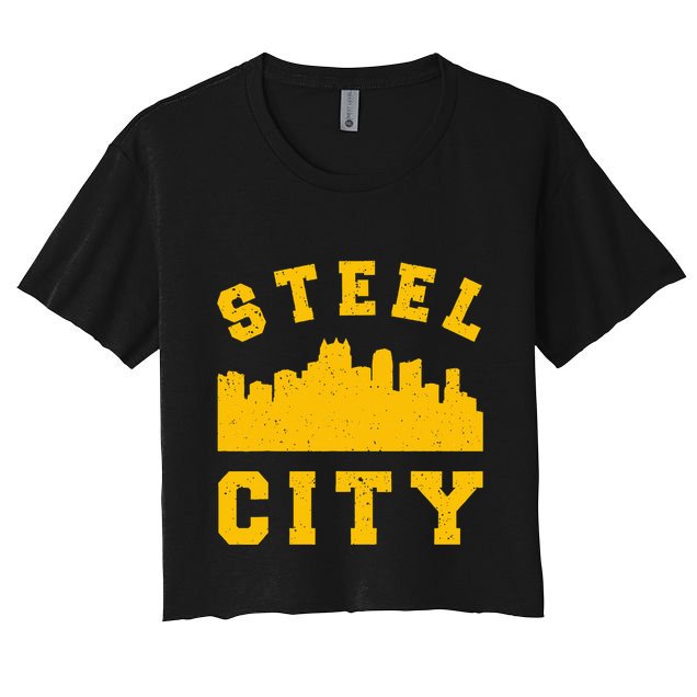 Pittsburgh 412 Steel City Skyline Pennsylvania Home Pride Crop Top